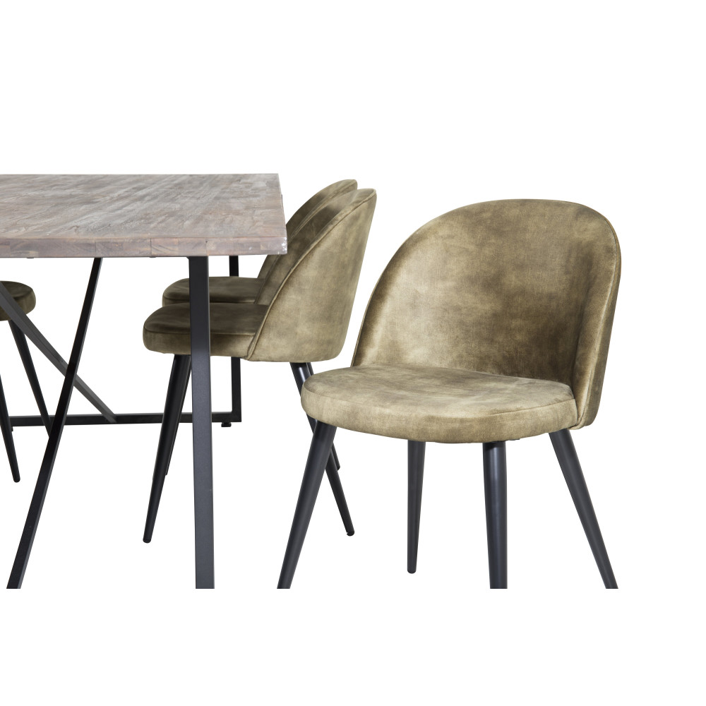 Produktbild för Padang Matbord med Velvet Stolarna
