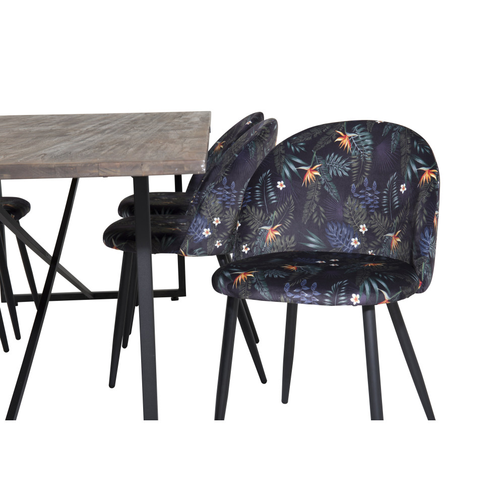 Produktbild för Padang Matbord med Velvet Stolarna