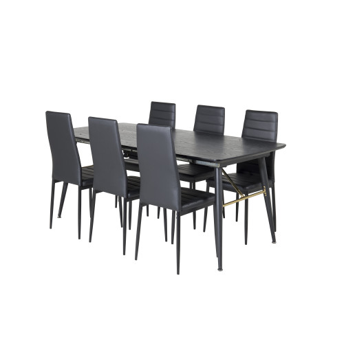 Venture Home Gold Matbord med Slim Stolarna