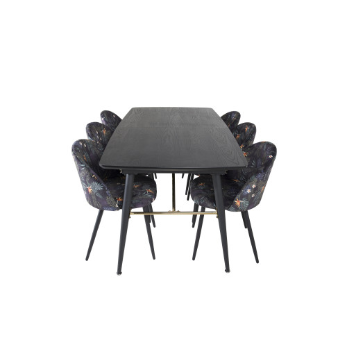 Venture Home Gold Matbord med Velvet Stolarna