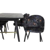 Produktbild för Gold Matbord med Velvet Stolarna