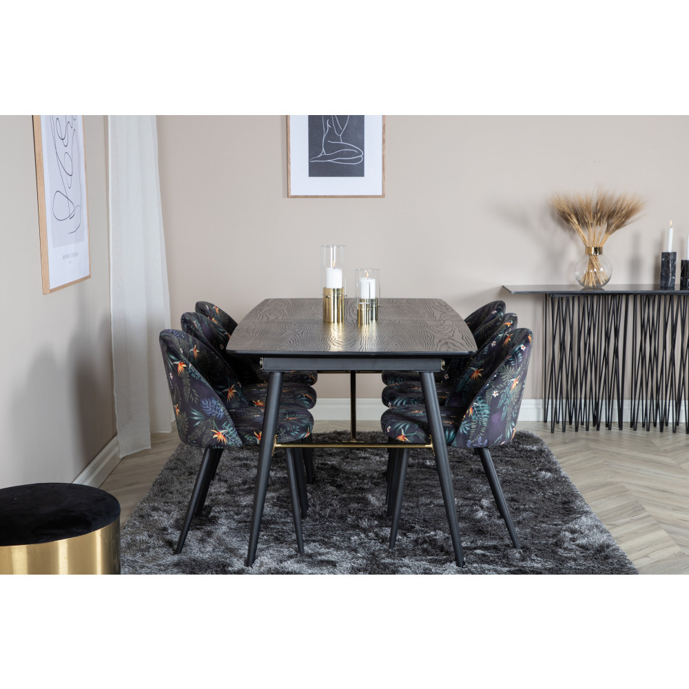 Produktbild för Gold Matbord med Velvet Stolarna