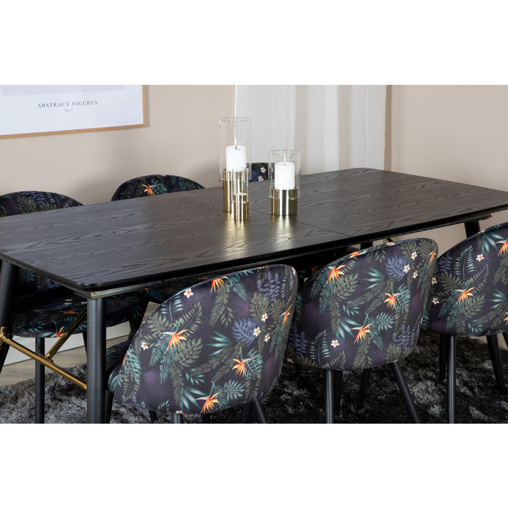 Produktbild för Gold Matbord med Velvet Stolarna