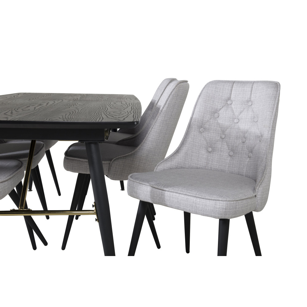 Produktbild för Gold Matbord med Velvet Deluxe Stolarna