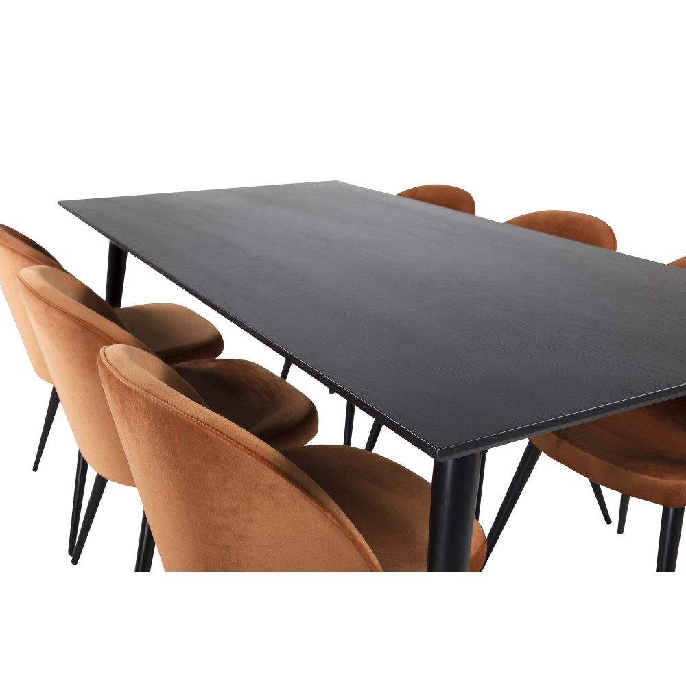 Produktbild för Dipp Matbord med Velvet Stolarna