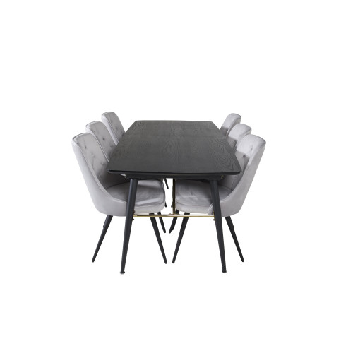 Venture Home Gold Matbord med Velvet Deluxe Stolarna