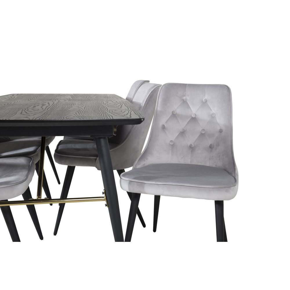 Produktbild för Gold Matbord med Velvet Deluxe Stolarna