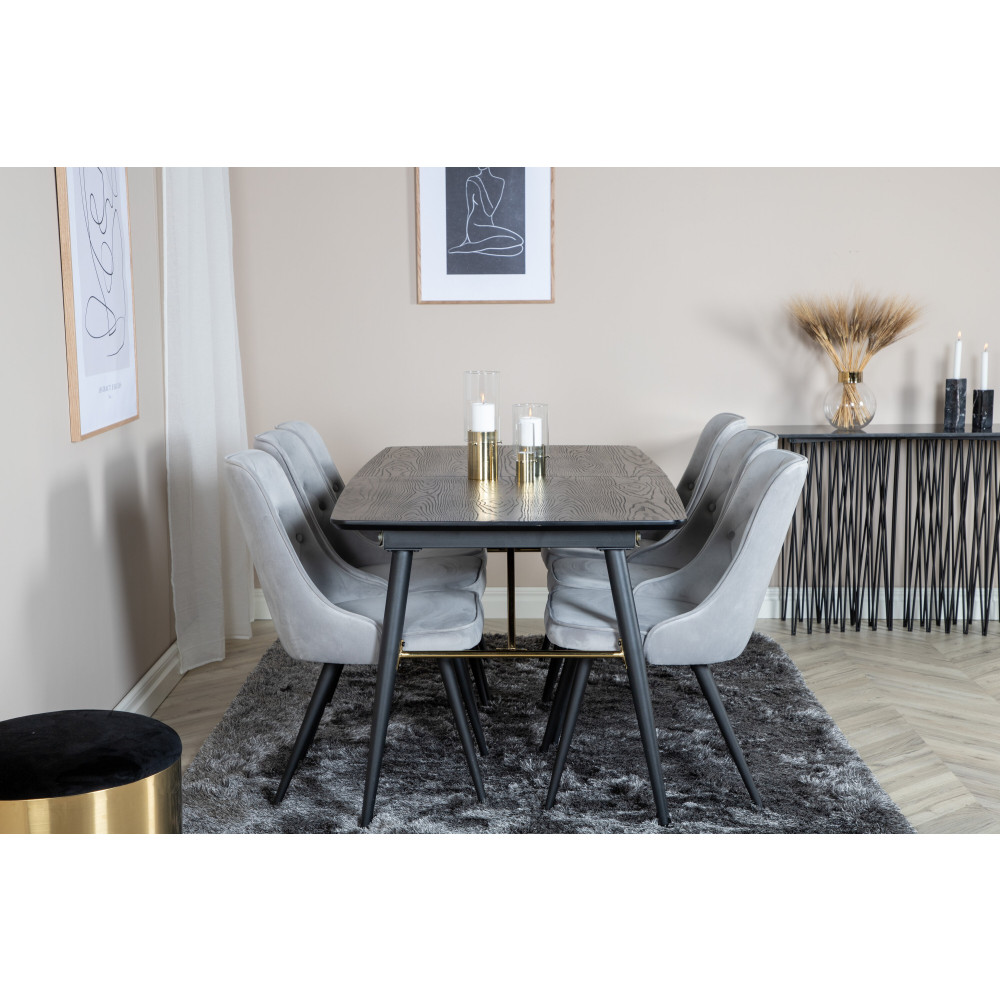 Produktbild för Gold Matbord med Velvet Deluxe Stolarna