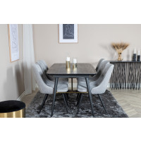 Produktbild för Gold Matbord med Velvet Deluxe Stolarna