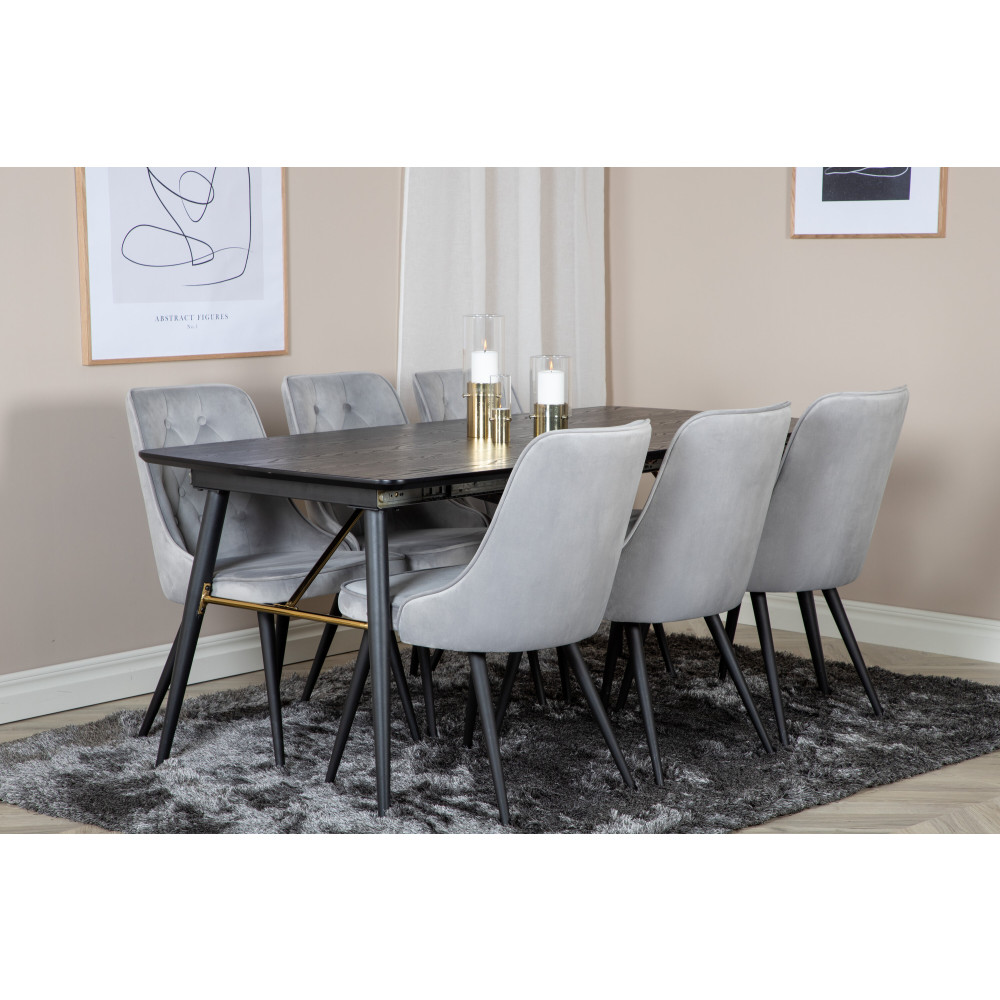 Produktbild för Gold Matbord med Velvet Deluxe Stolarna