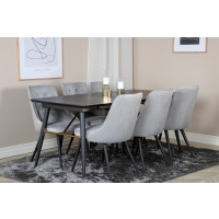 Produktbild för Gold Matbord med Velvet Deluxe Stolarna