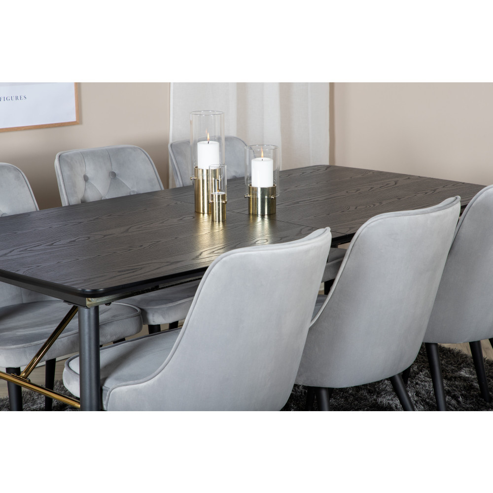 Produktbild för Gold Matbord med Velvet Deluxe Stolarna