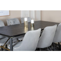Produktbild för Gold Matbord med Velvet Deluxe Stolarna