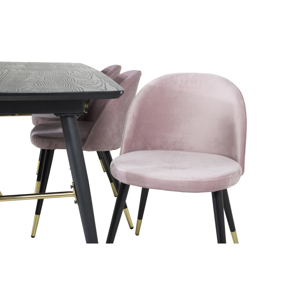 Produktbild för Gold Matbord med Velvet Stolarna