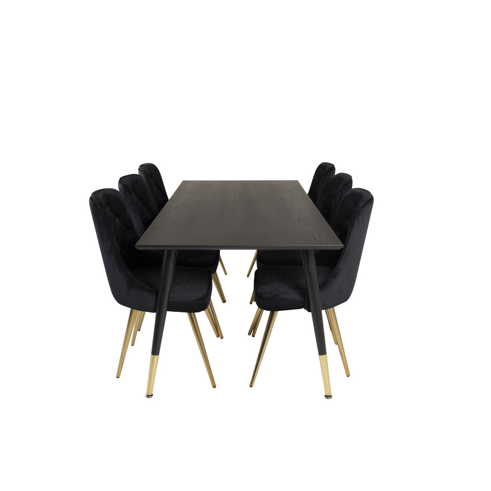 Produktbild för Dipp Matbord med Velvet Deluxe Stolarna