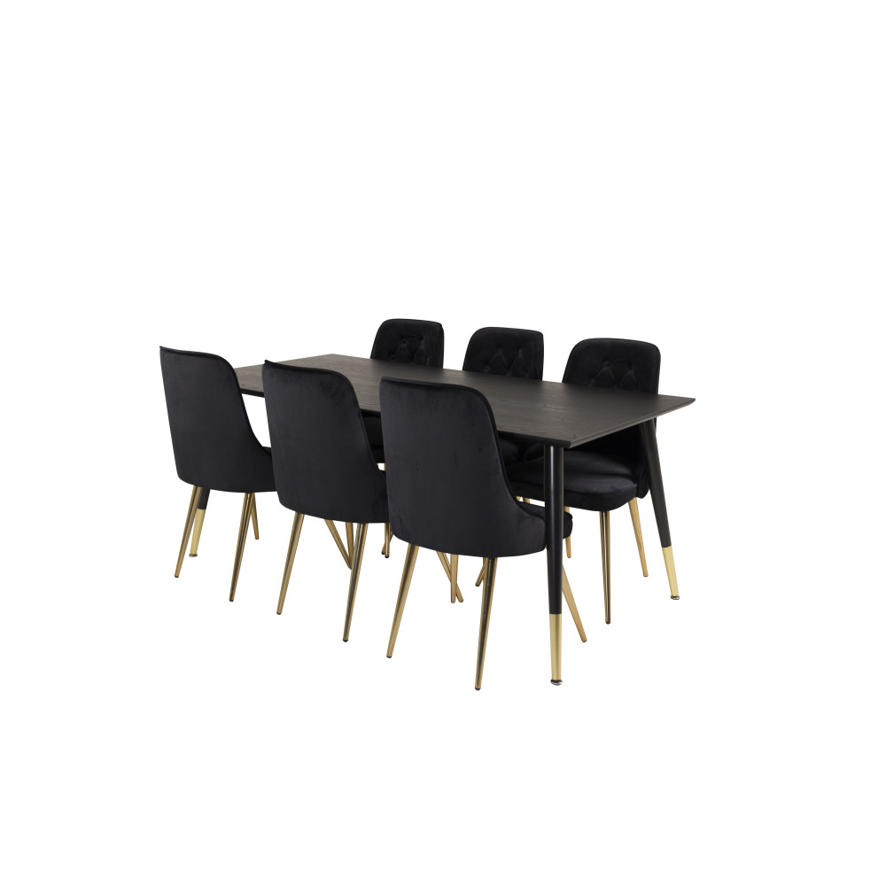 Produktbild för Dipp Matbord med Velvet Deluxe Stolarna