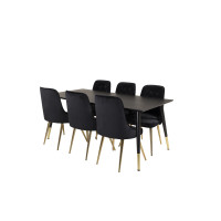Produktbild för Dipp Matbord med Velvet Deluxe Stolarna