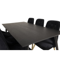 Produktbild för Dipp Matbord med Velvet Deluxe Stolarna