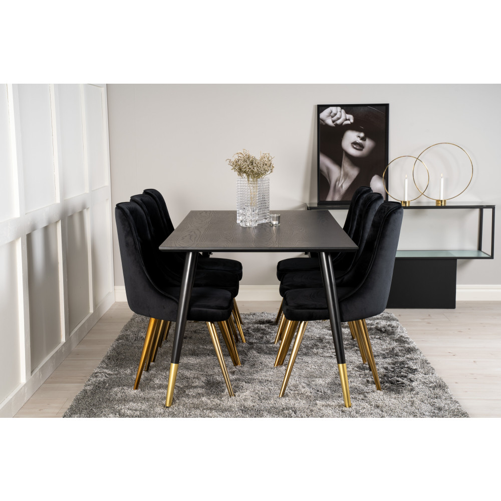 Produktbild för Dipp Matbord med Velvet Deluxe Stolarna
