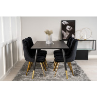 Produktbild för Dipp Matbord med Velvet Deluxe Stolarna