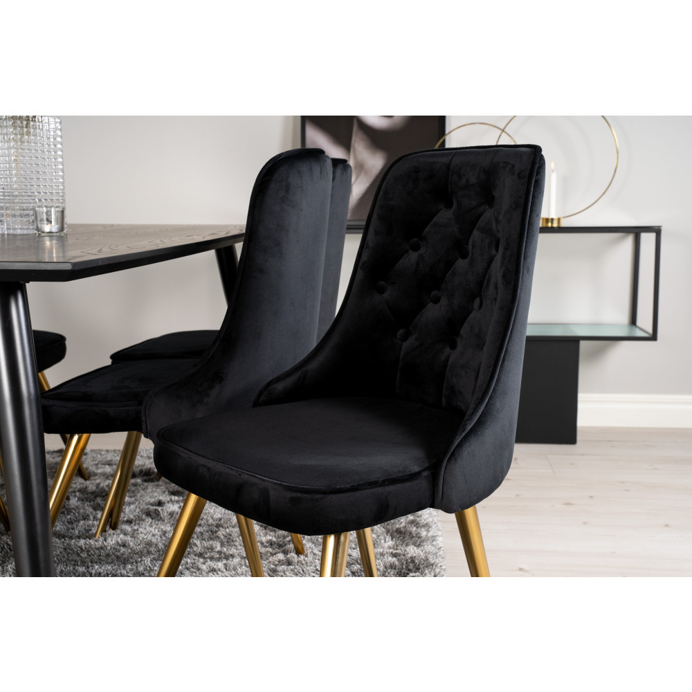 Produktbild för Dipp Matbord med Velvet Deluxe Stolarna