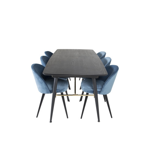 Venture Home Gold Matbord med Velvet Stolarna