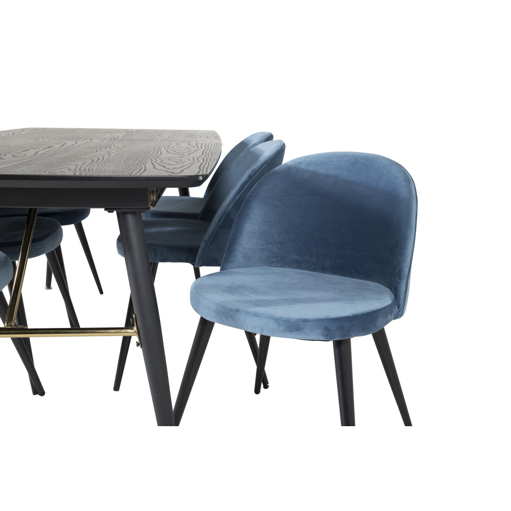 Produktbild för Gold Matbord med Velvet Stolarna