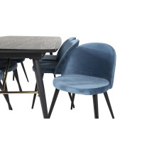 Produktbild för Gold Matbord med Velvet Stolarna