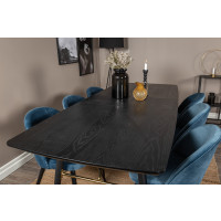 Produktbild för Gold Matbord med Velvet Stolarna
