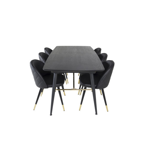 Venture Home Gold Matbord med Velvet Stolarna