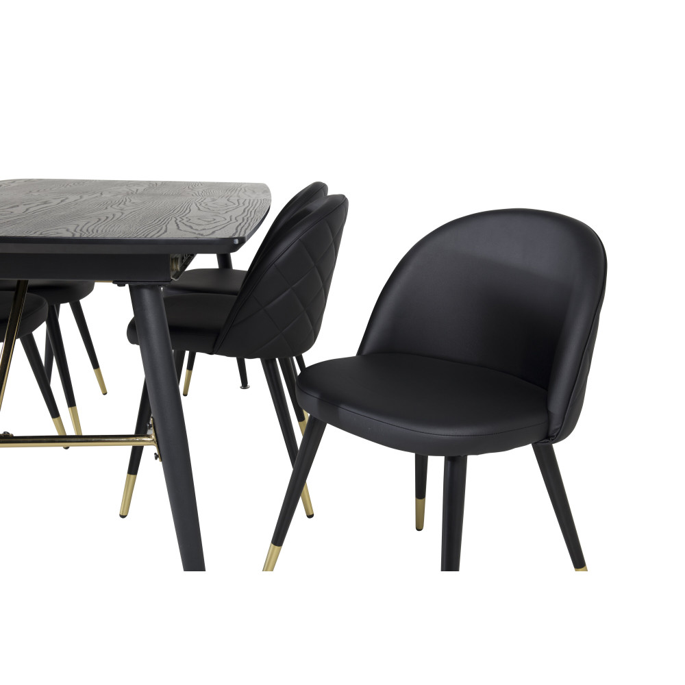 Produktbild för Gold Matbord med Velvet Stolarna