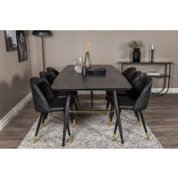 Produktbild för Gold Matbord med Velvet Stolarna