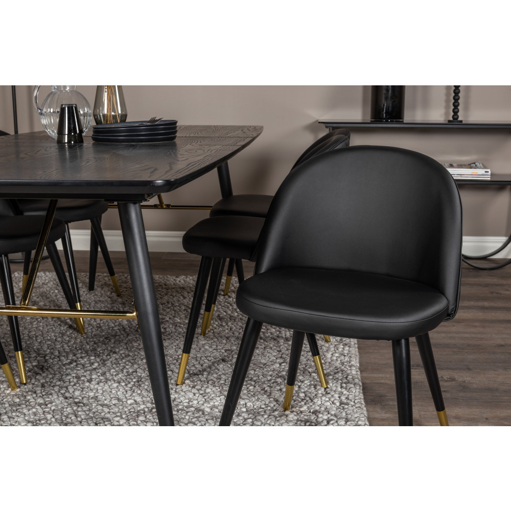 Produktbild för Gold Matbord med Velvet Stolarna