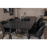 Produktbild för Gold Matbord med Velvet Stolarna