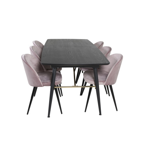 Venture Home Gold Matbord med Velvet Stolarna
