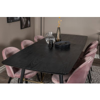 Produktbild för Gold Matbord med Velvet Stolarna