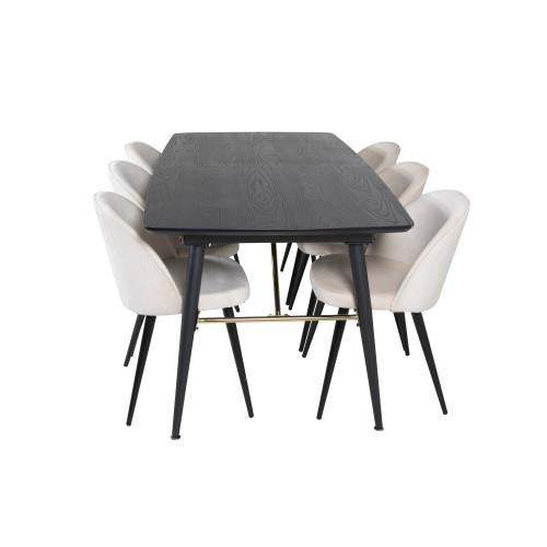 Venture Home Gold Matbord med Velvet Stolarna