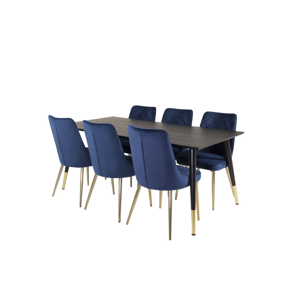 Produktbild för Dipp Matbord med Velvet Deluxe Stolarna