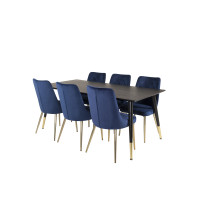 Produktbild för Dipp Matbord med Velvet Deluxe Stolarna
