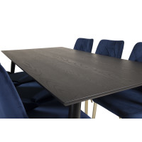 Produktbild för Dipp Matbord med Velvet Deluxe Stolarna