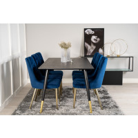 Produktbild för Dipp Matbord med Velvet Deluxe Stolarna