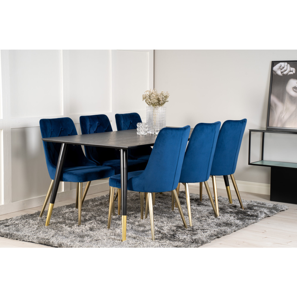 Produktbild för Dipp Matbord med Velvet Deluxe Stolarna