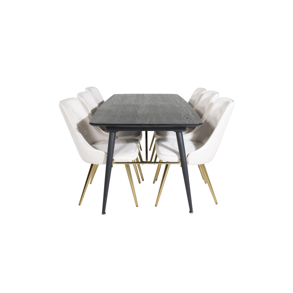 Produktbild för Gold Matbord med Velvet Deluxe Stolarna