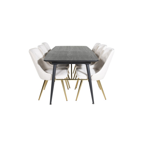 Venture Home Gold Matbord med Velvet Deluxe Stolarna