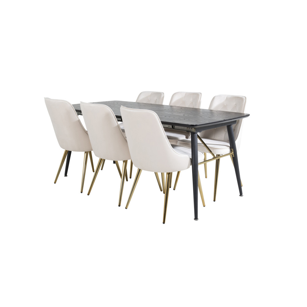 Produktbild för Gold Matbord med Velvet Deluxe Stolarna