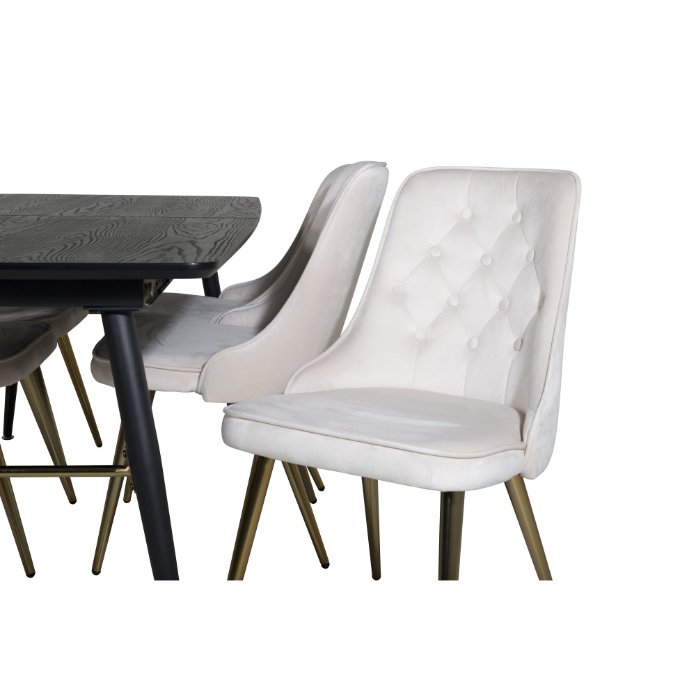Produktbild för Gold Matbord med Velvet Deluxe Stolarna