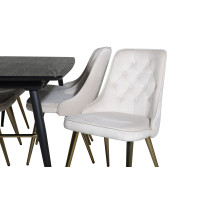 Produktbild för Gold Matbord med Velvet Deluxe Stolarna