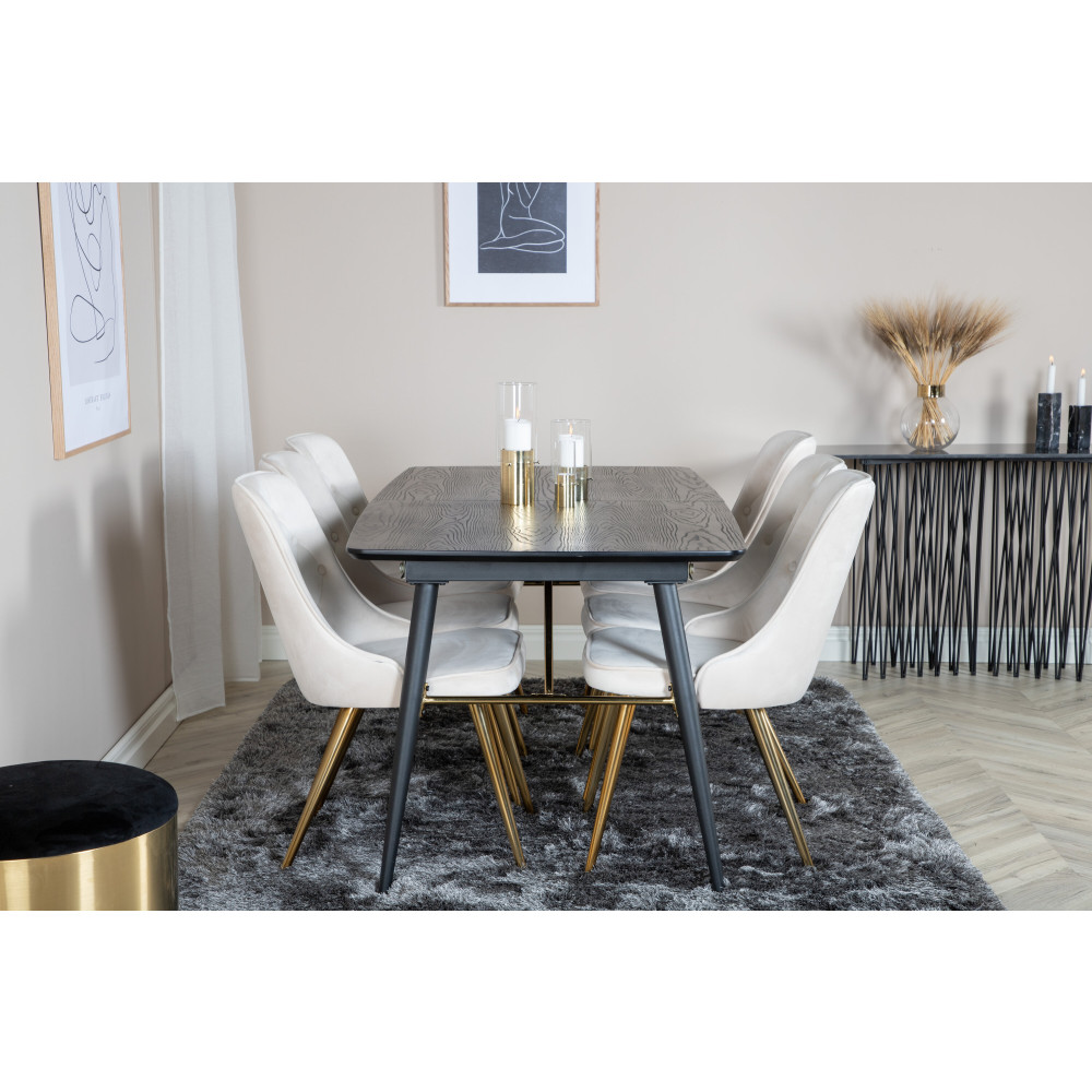 Produktbild för Gold Matbord med Velvet Deluxe Stolarna