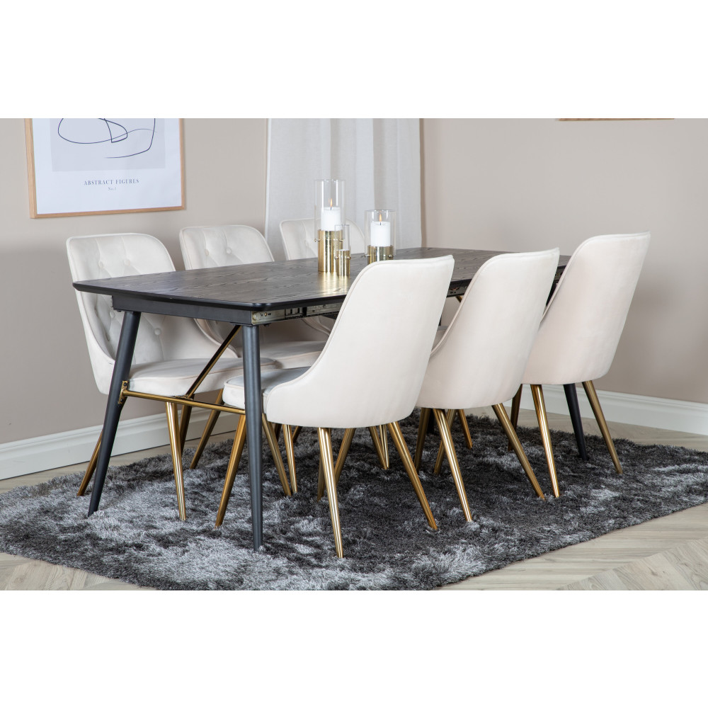 Produktbild för Gold Matbord med Velvet Deluxe Stolarna