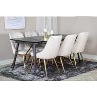 Produktbild för Gold Matbord med Velvet Deluxe Stolarna